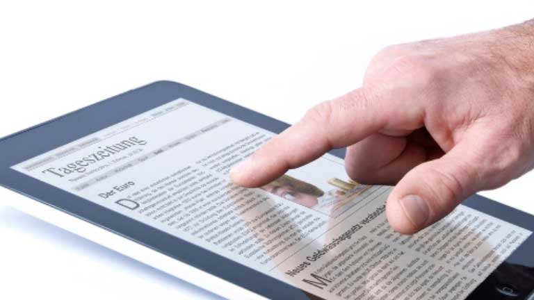 person using a tablet