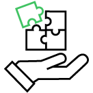 hand holding puzzle pieces