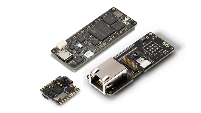 Three small Arduino SoM boards