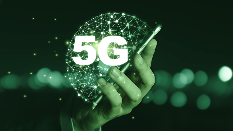 person holding 5g device