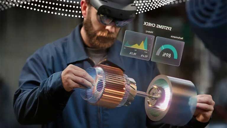 man doing a system check