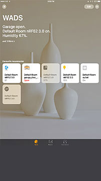 screen capture of smart phone device showing home monitoring application