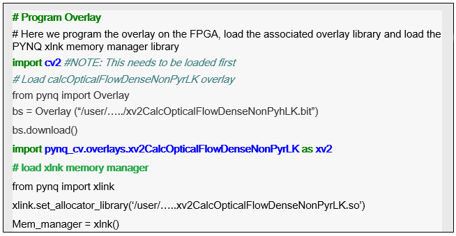 Overlay Programming Case Study of OpenCV Optical flow