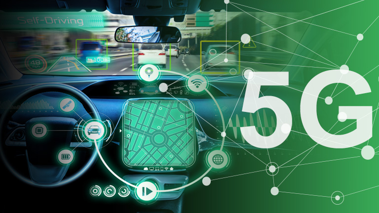 Graphic of 5G uses for automotive