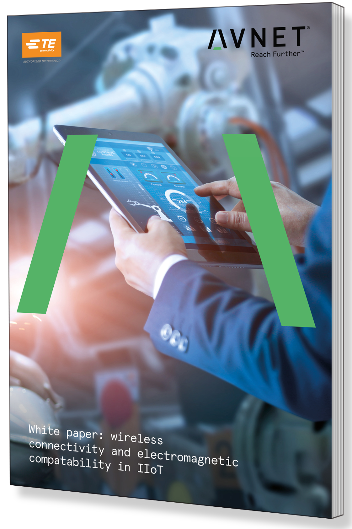 The cover of TE's Wireless for IIOT white paper The cover of TE's Wireless for IIOT white paper