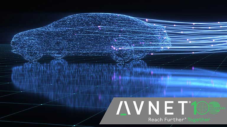 Graphic of a digitally rendered car