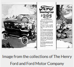 vintage advertisment for Ford car sales