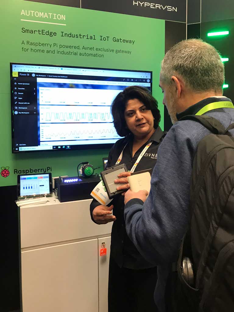 An Avnet employee assisting an attendee at the 2019 CES convention An Avnet employee assisting an attendee at the 2019 CES convention