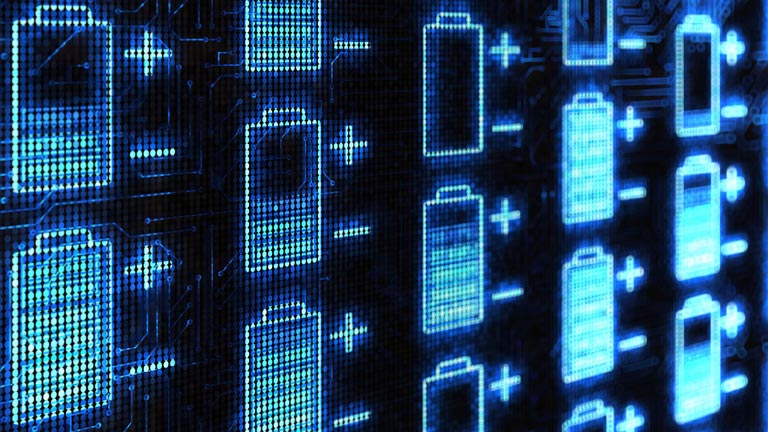 digital batteries displayed on screen