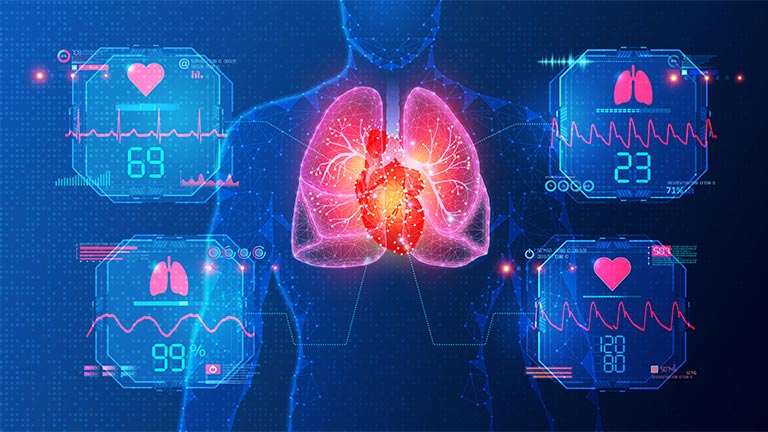 human heart and digital heart readings