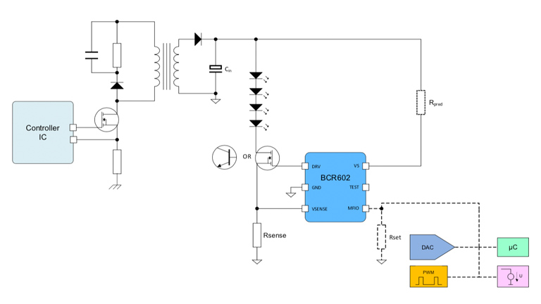 Infineon 60 V BCR601 and BCR602 linear LED controller Ics