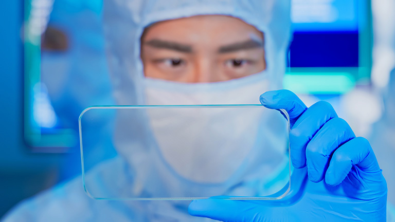 person in a clean room