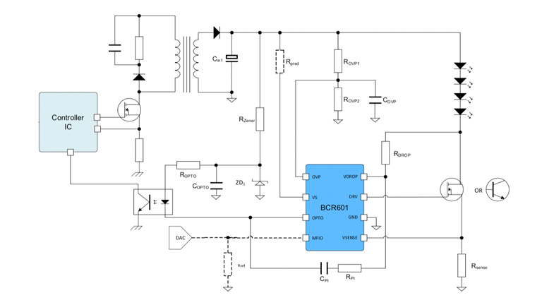Infineon 60 V BCR601 and BCR602 linear LED controller Ics Infineon 60 V BCR601 and BCR602 linear LED controller Ics