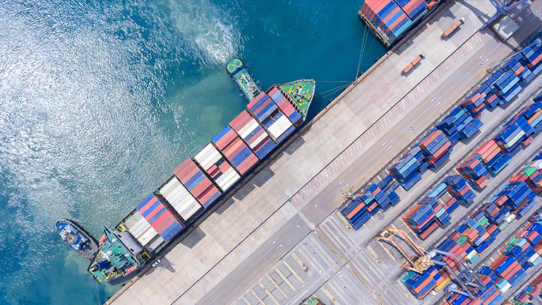 cargo ship at port