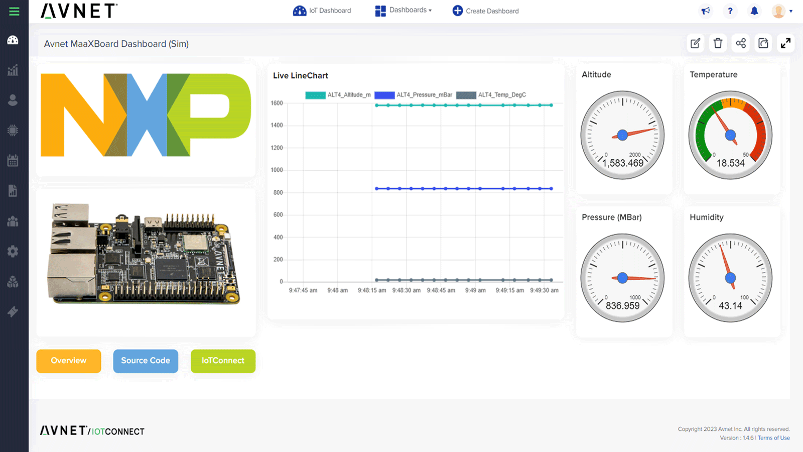 IoTConnect application screen
