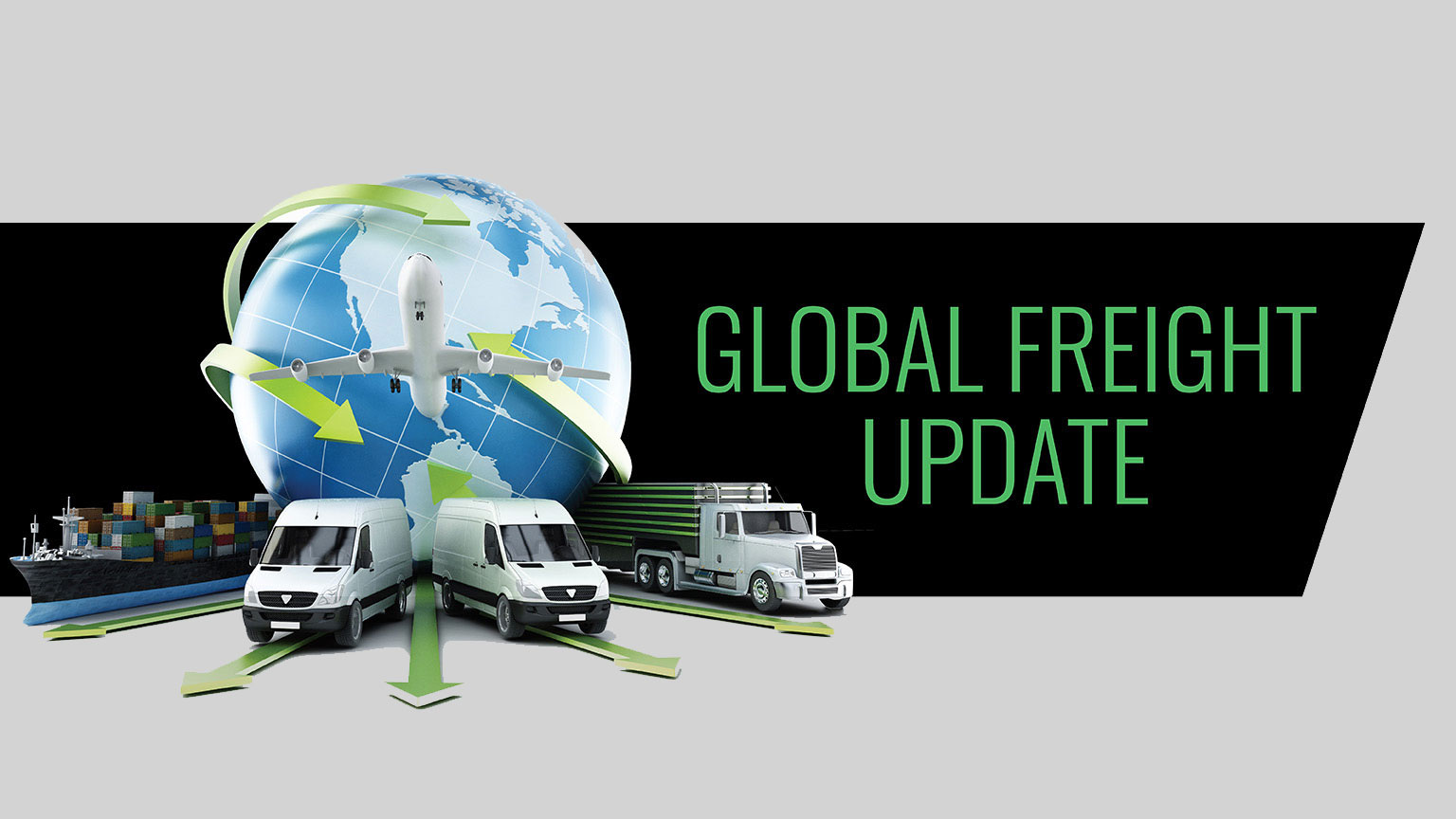 freight trucks and a globe