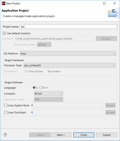 Linux application creation
