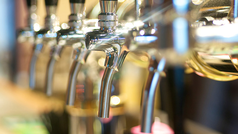 beer taps in a row
