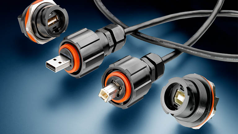 TE Connectivity's industrial USB connectors