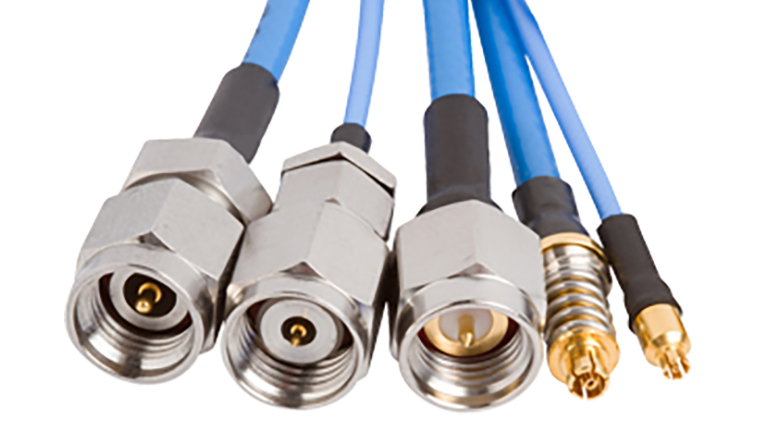 Amphenol cable connectors silver couplings and blue cables
