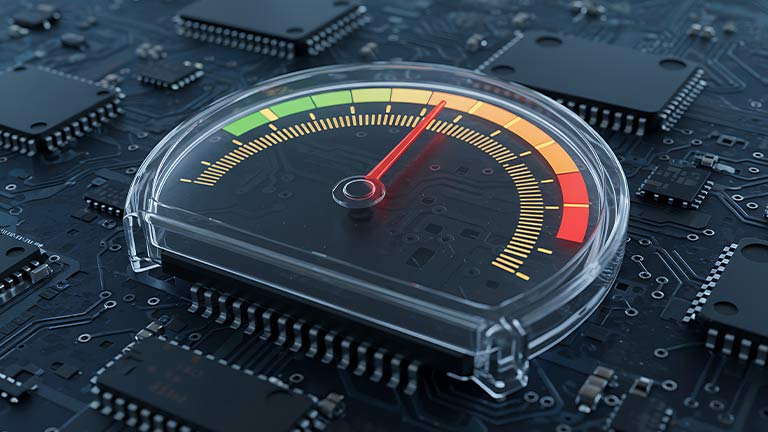 meter on circuitboard