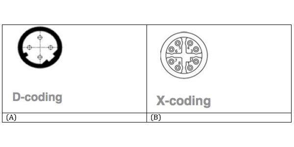 2D image of d-coded and x-coded connectors