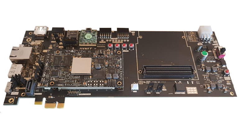 UltraZed SoM and PCIe Carrier card circuit board