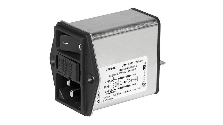 SCHURTER DD14 Series Power Entry Module With Double-Stage Filter